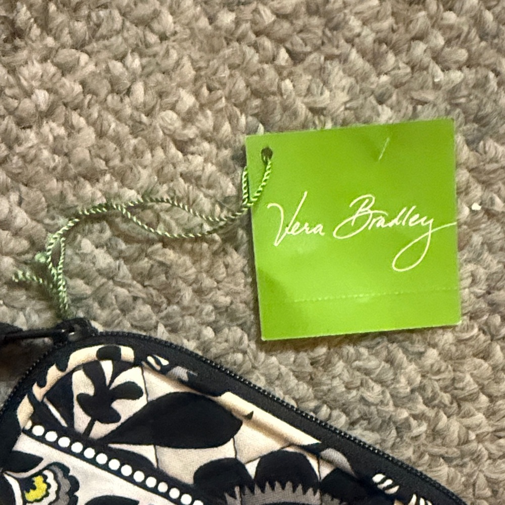 Vera Bradley Black, White & Yellow Quilted Cosmetic Tech Pouch - Picture 2 of 3